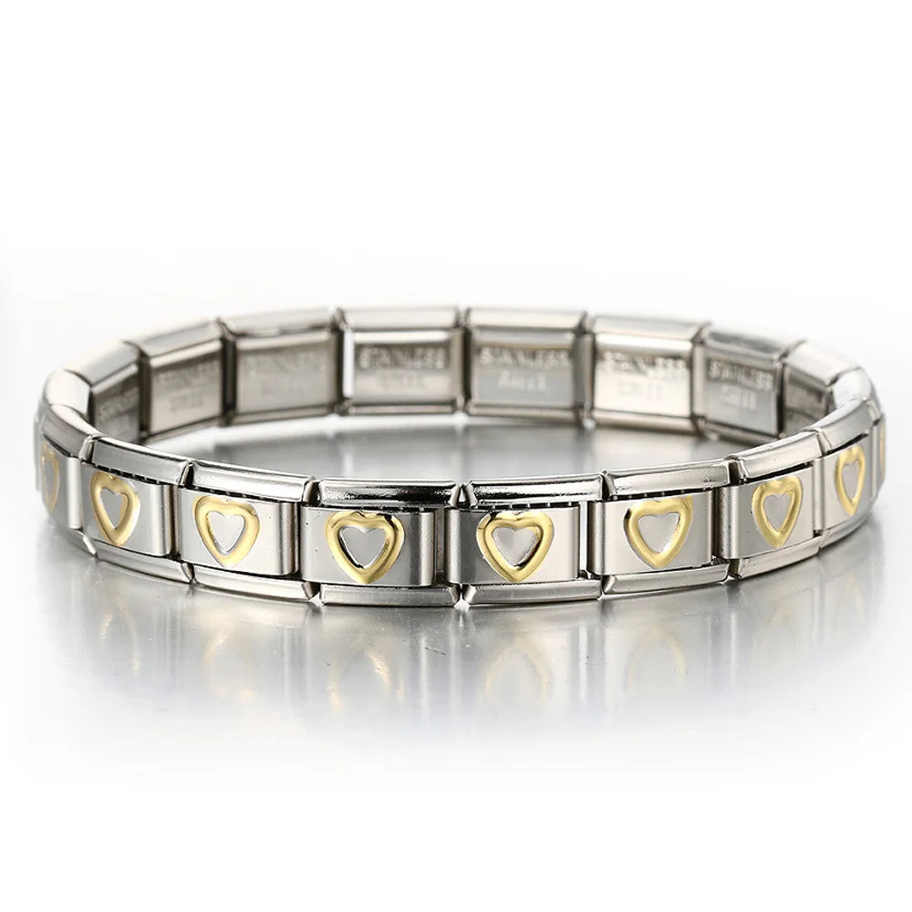 Butterfly Heart Cross Charm Bracelet
