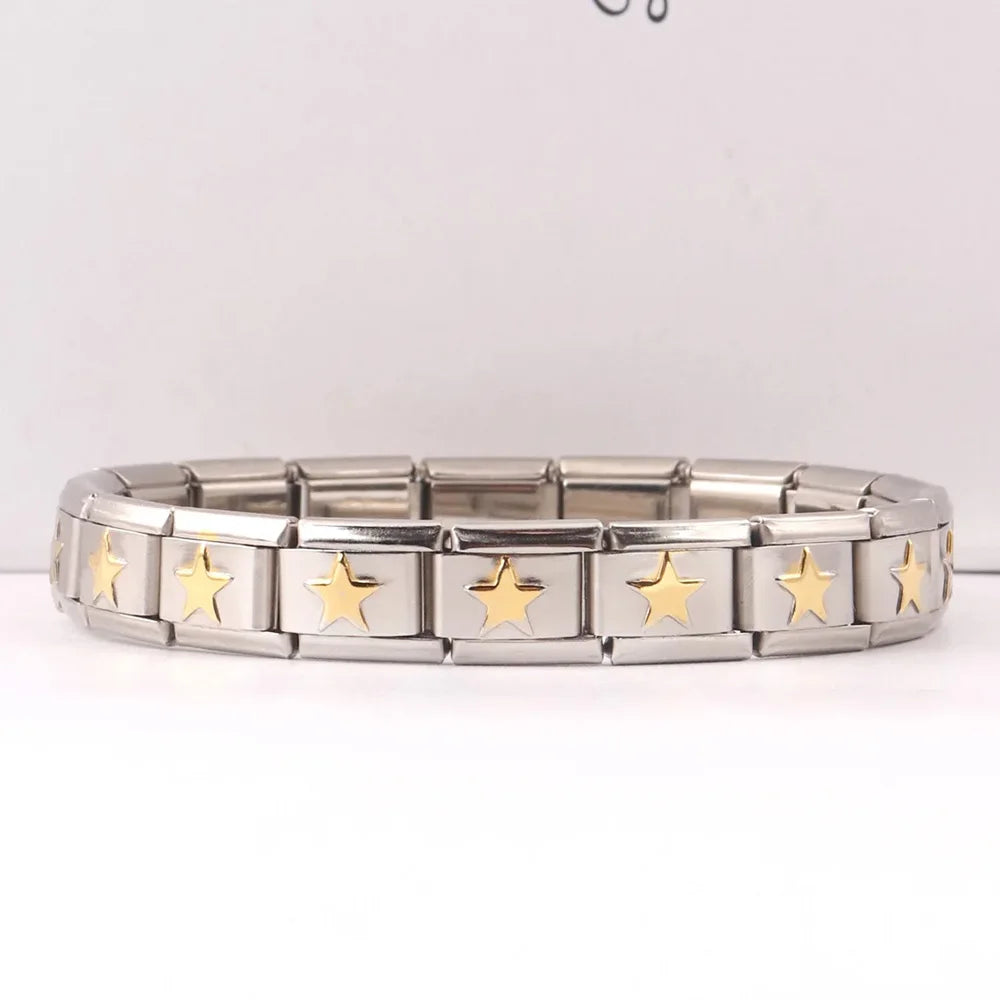 Butterfly Heart Cross Charm Bracelet