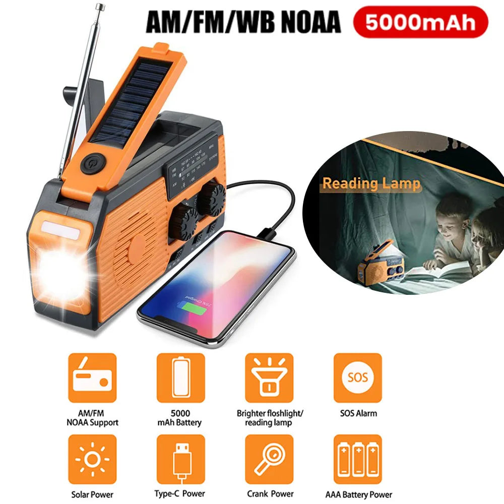 4000mAh Solar Emergency Radio Charger