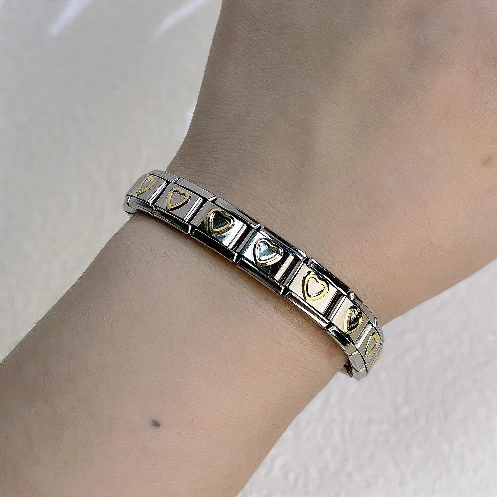 Butterfly Heart Cross Charm Bracelet