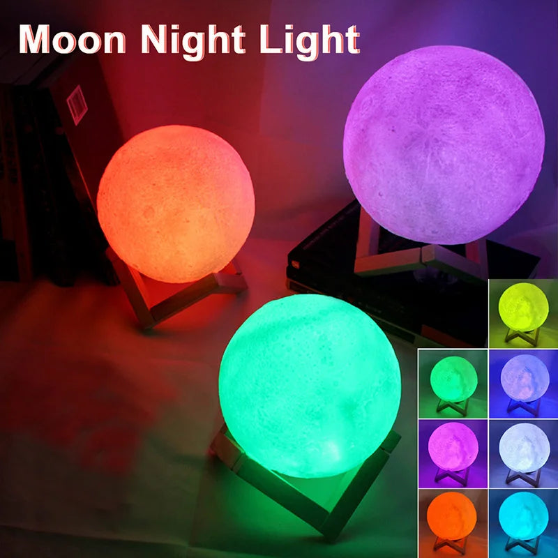 "Galaxy Moon LED Night Light"