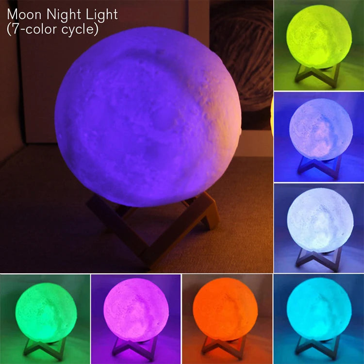 "Galaxy Moon LED Night Light"