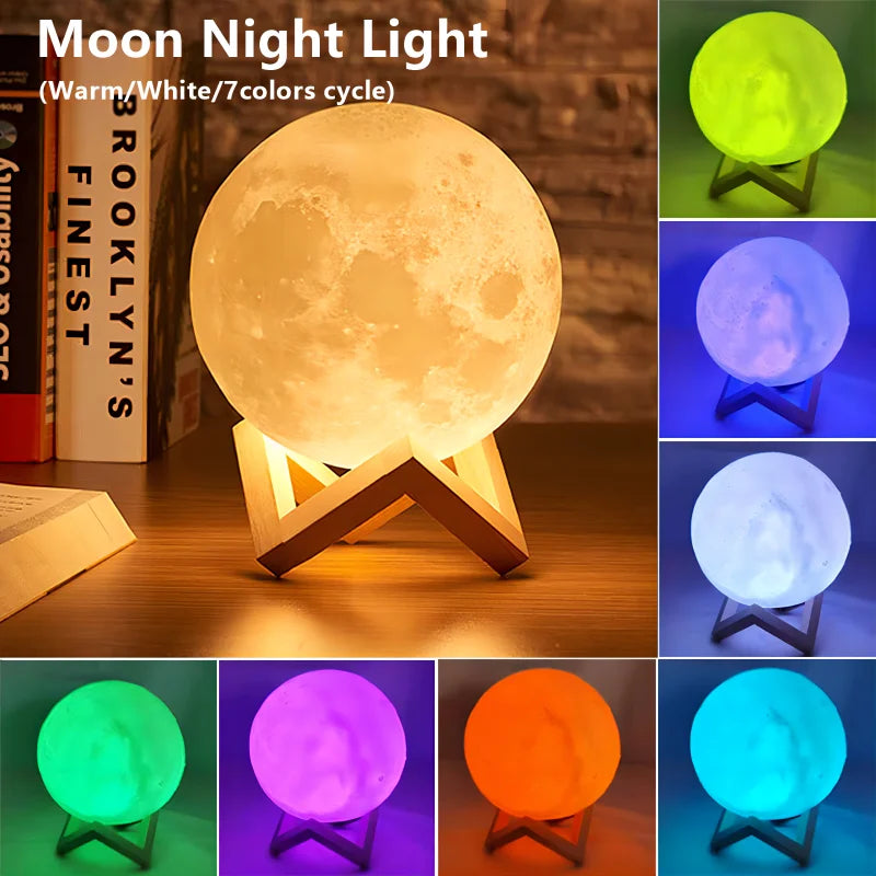 "Galaxy Moon LED Night Light"