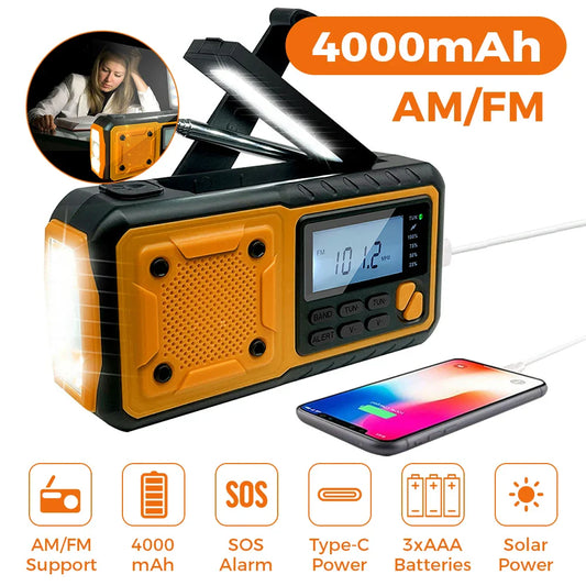 4000mAh Solar Emergency Radio Charger