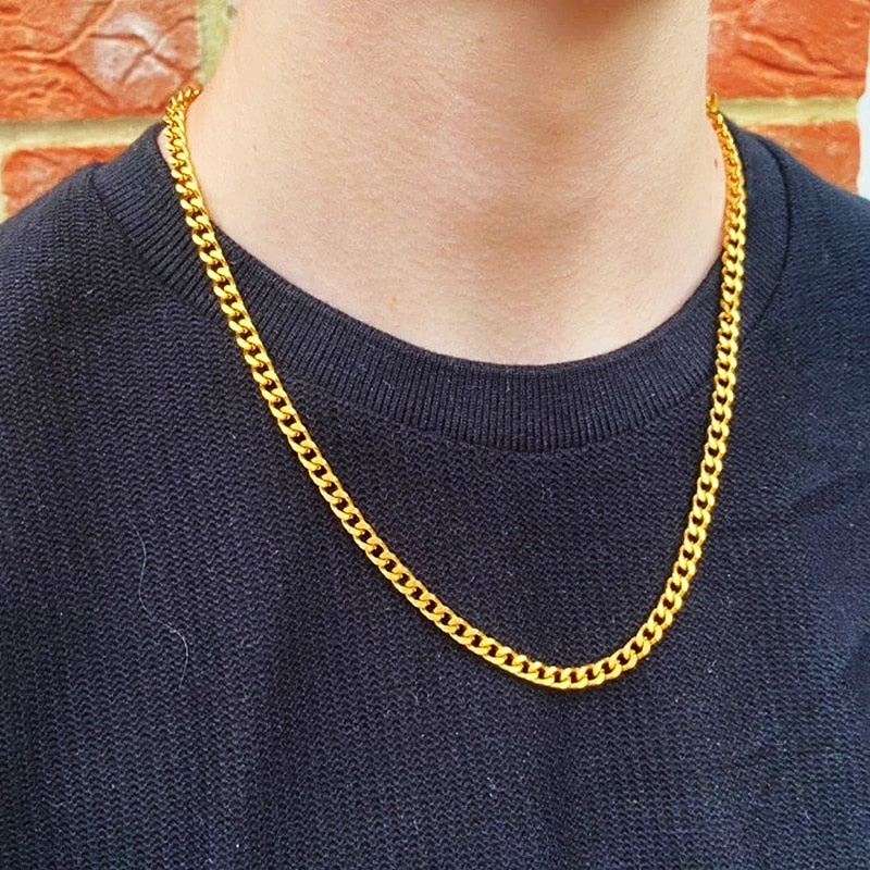 Elegant Cuban Link Chain Choker Necklace